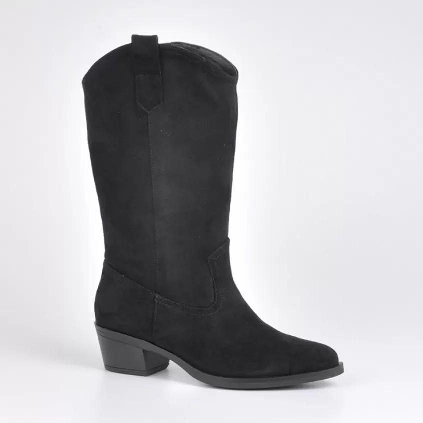 Bottes, Cuissardes | VICE VERSA Bottes A Talons Style Western Noir