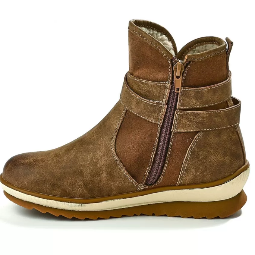 Chaussures Confort | SCALINA Bottes Compensees Femme Beige