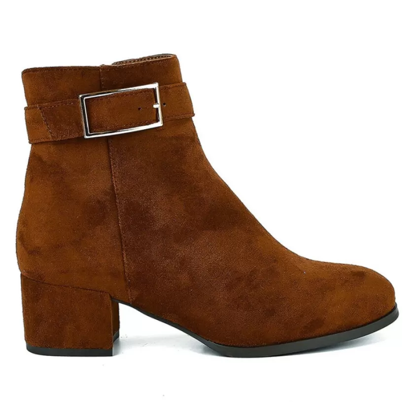Boots, Bottines | VICE VERSA Bottines A Talon Femme Camel A Boucle