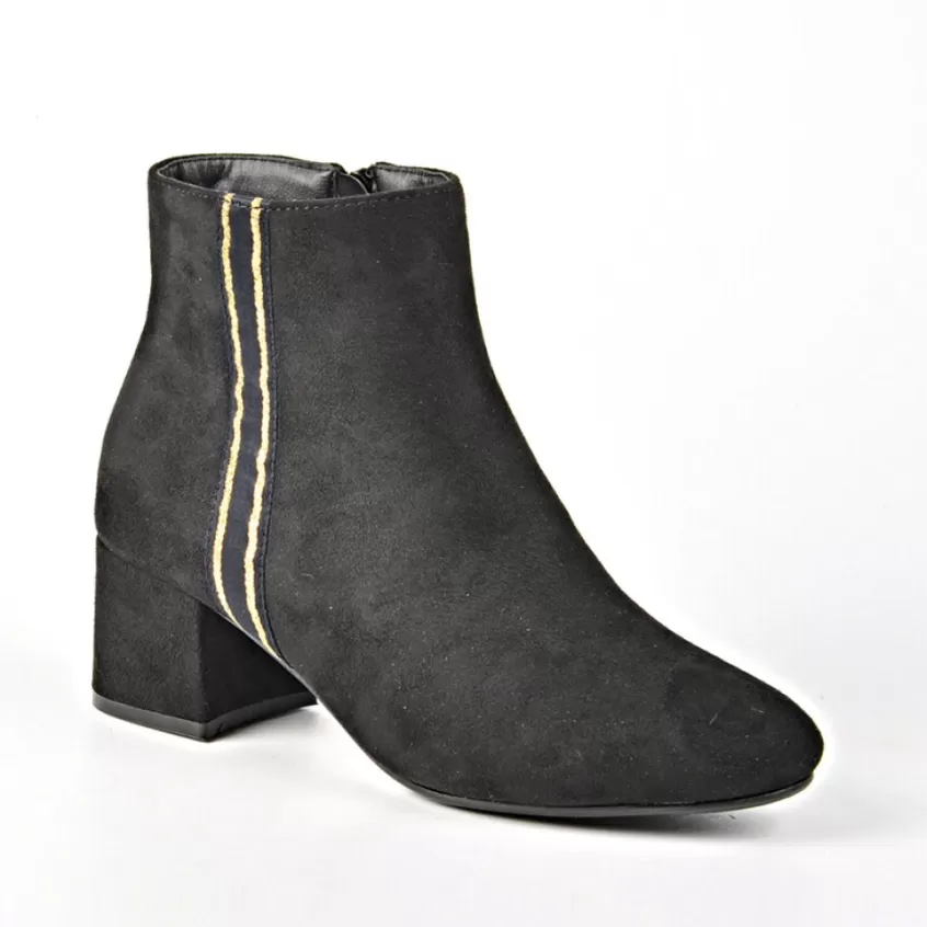 Boots, Bottines | VICE VERSA Bottines A Talons Aspect Velours Noir