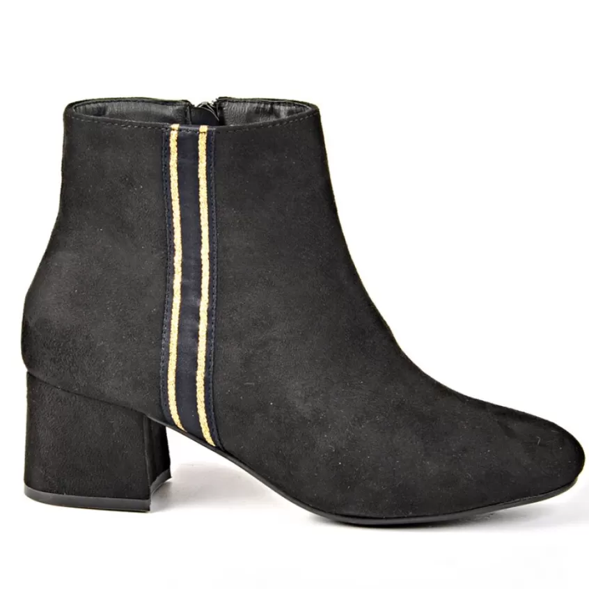 Boots, Bottines | VICE VERSA Bottines A Talons Aspect Velours Noir