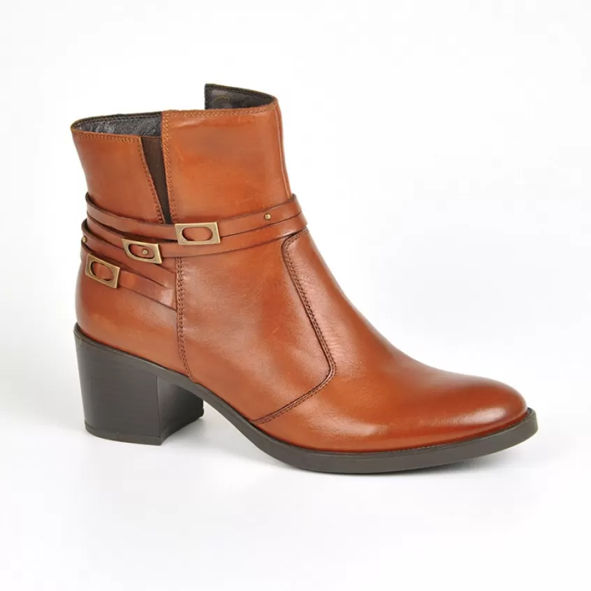 Boots, Bottines | TIPO ALTO Bottines A Talons Avec Boucles Metalliques Marron