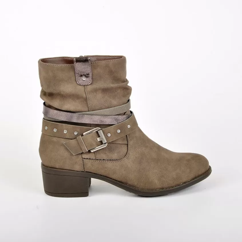 Boots, Bottines | VICE VERSA Bottines A Talons Avec Boucles Metalliques Gris