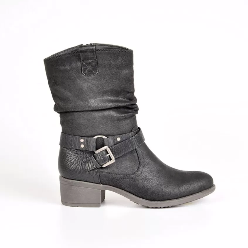 Boots, Bottines | VICE VERSA Bottines A Talons Avec Boucles Metalliques Noir