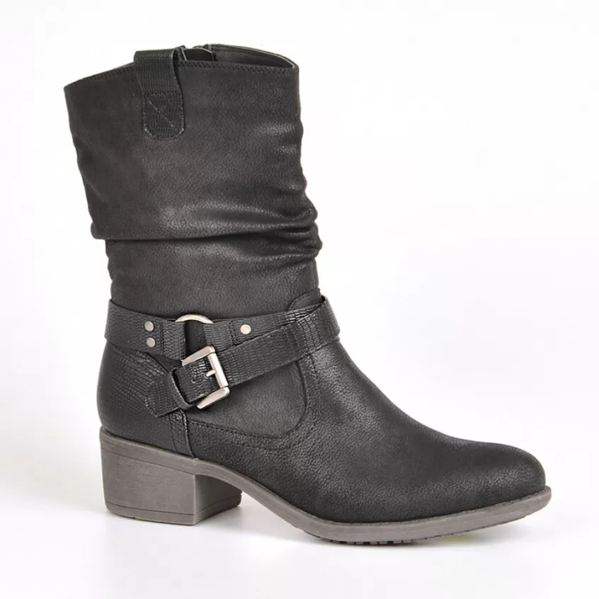 Boots, Bottines | VICE VERSA Bottines A Talons Avec Boucles Metalliques Noir