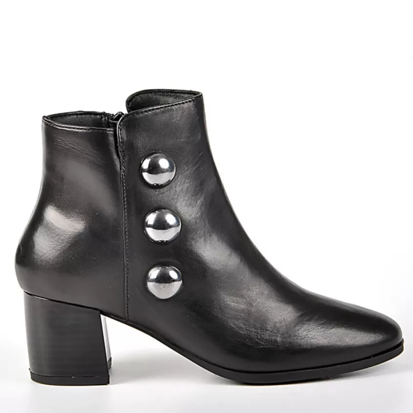 Boots, Bottines | TIPO ALTO Bottines A Talons Avec Boutons Fantaisies Noir
