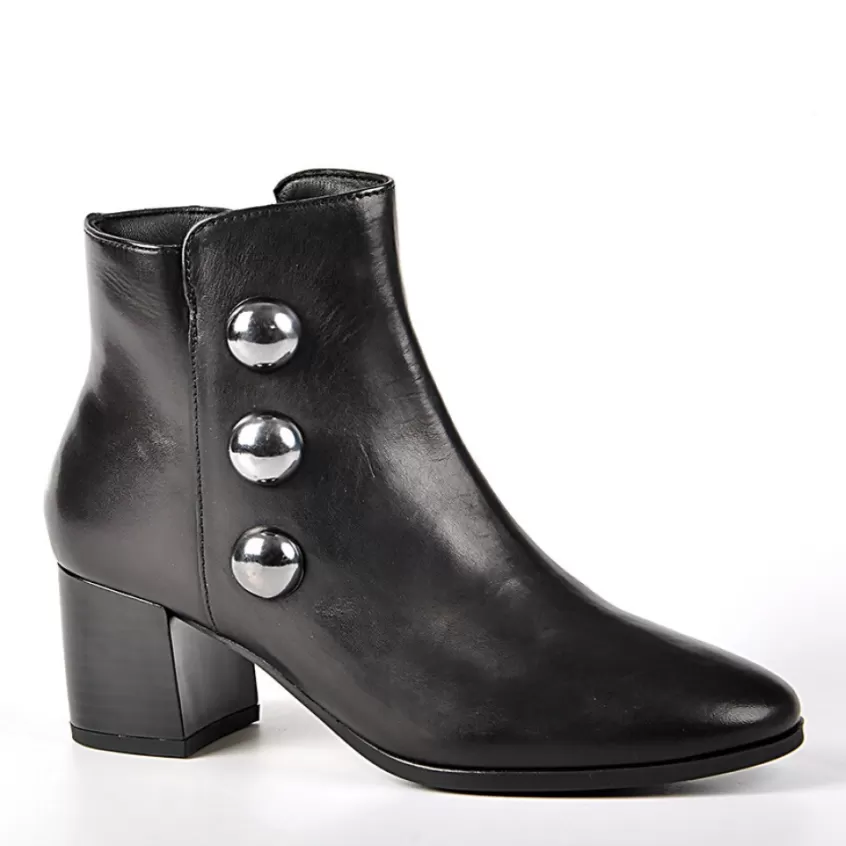 Boots, Bottines | TIPO ALTO Bottines A Talons Avec Boutons Fantaisies Noir
