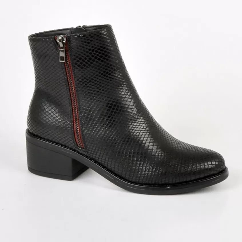 Boots, Bottines | VICE VERSA Bottines A Talons Avec Effet Reptile Noir
