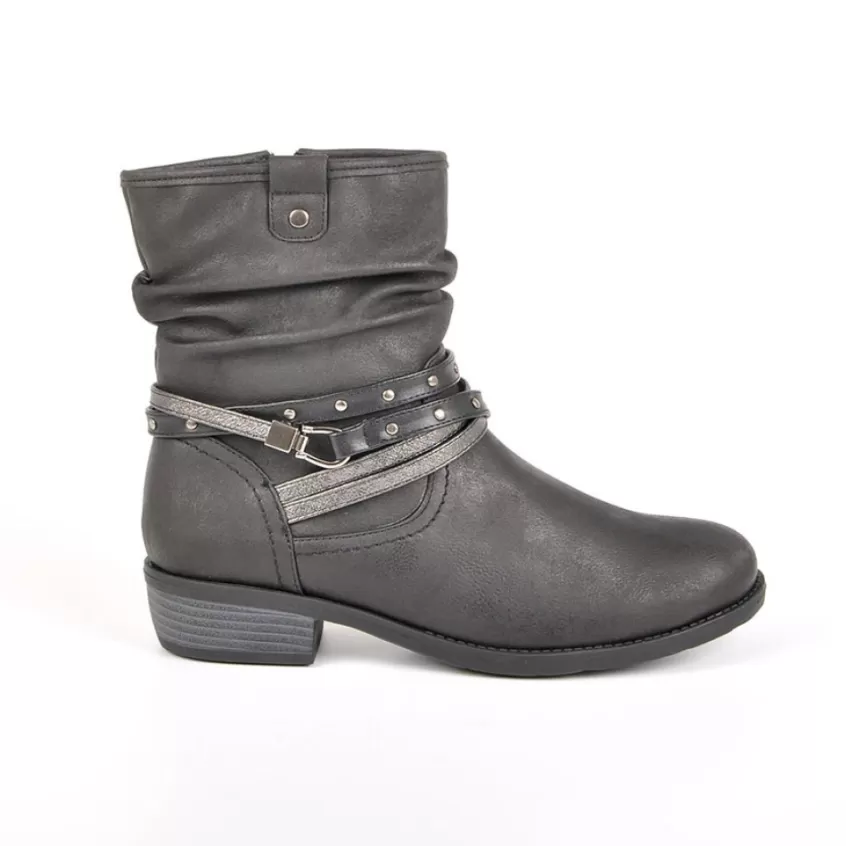 Chaussures Confort | SCALINA Bottines A Talons Avec Petits Clous Noir