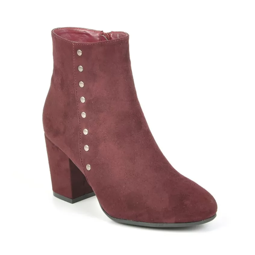 Boots, Bottines | VICE VERSA Bottines A Talons Avec Petits Clous Bordeaux