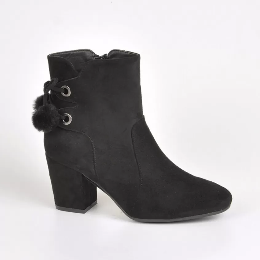 Boots, Bottines | VICE VERSA Bottines A Talons Avec Pompons Noir