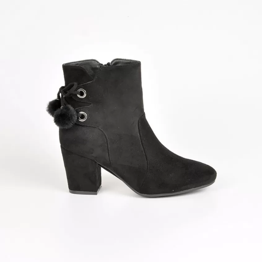 Boots, Bottines | VICE VERSA Bottines A Talons Avec Pompons Noir