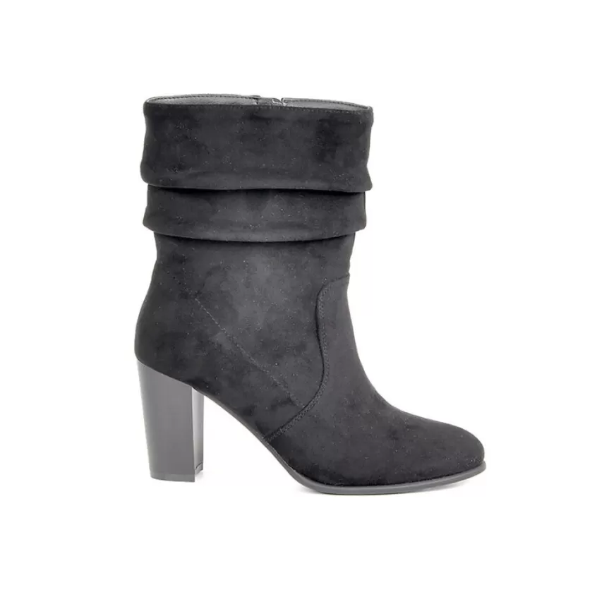 Boots, Bottines | MASCARA Bottines A Talons Avec Tige Plissee Noir