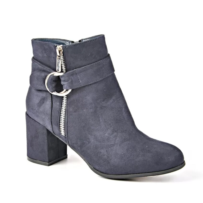 Boots, Bottines | VICE VERSA Bottines A Talons Avec Zip Decoratif Bleu Marine