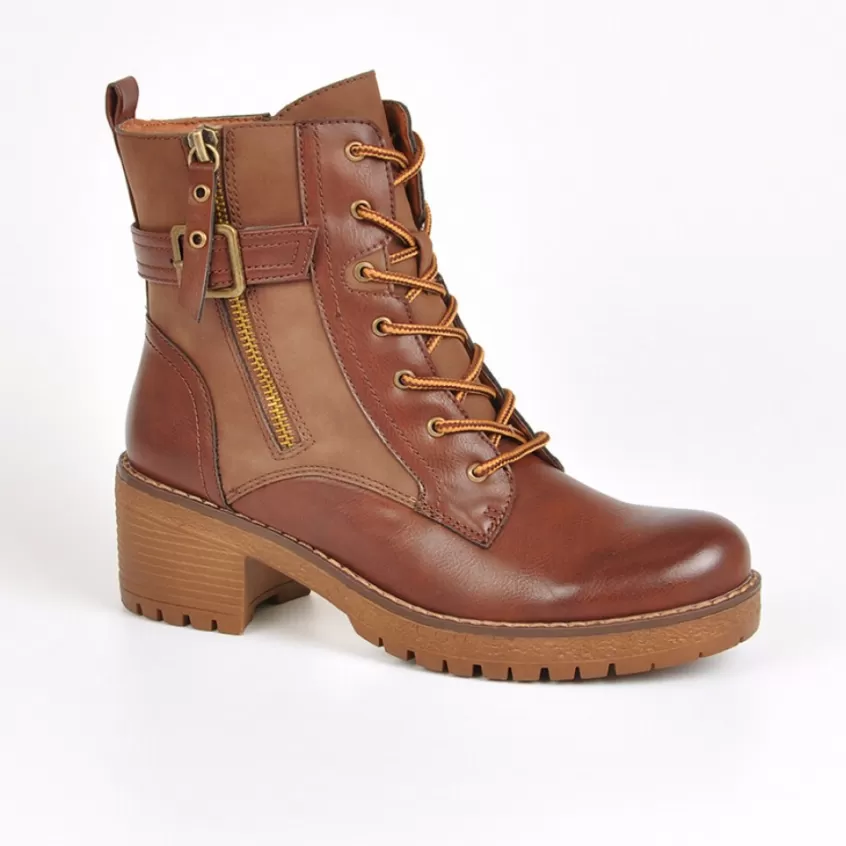 Boots, Bottines | VICE VERSA Bottines A Talons Avec Zip Decoratif Marron