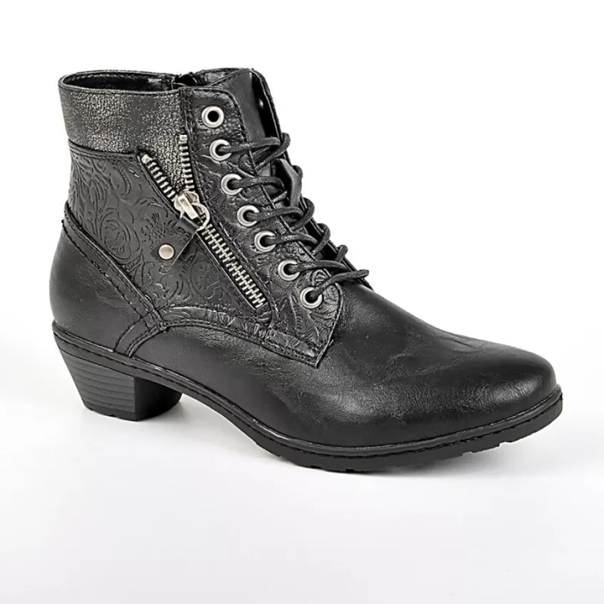 Chaussures Confort | SCALINA Bottines A Talons Bi-Matieres Noir