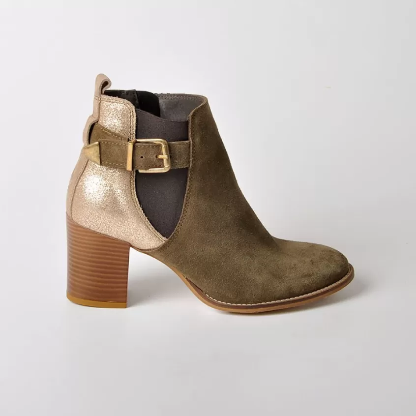 Boots, Bottines | TIPO ALTO Bottines A Talons Bi-Matieres Kaki