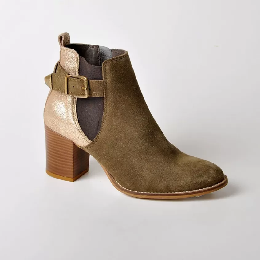 Boots, Bottines | TIPO ALTO Bottines A Talons Bi-Matieres Kaki