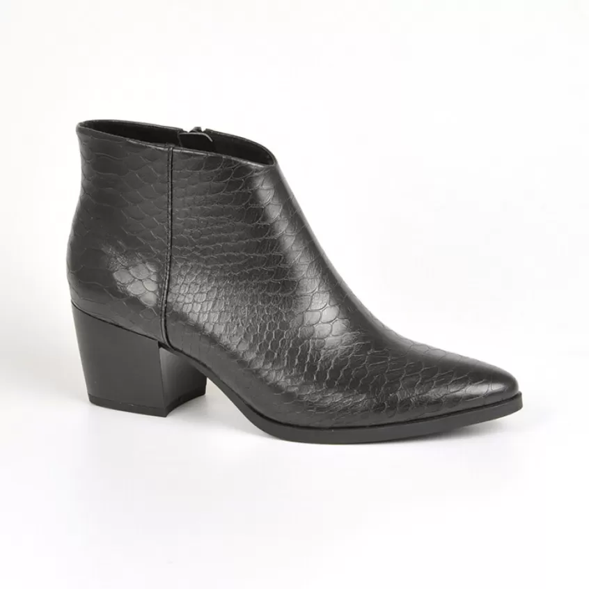 Boots, Bottines | VICE VERSA Bottines A Talons Femme Avec Effet Croco Noir