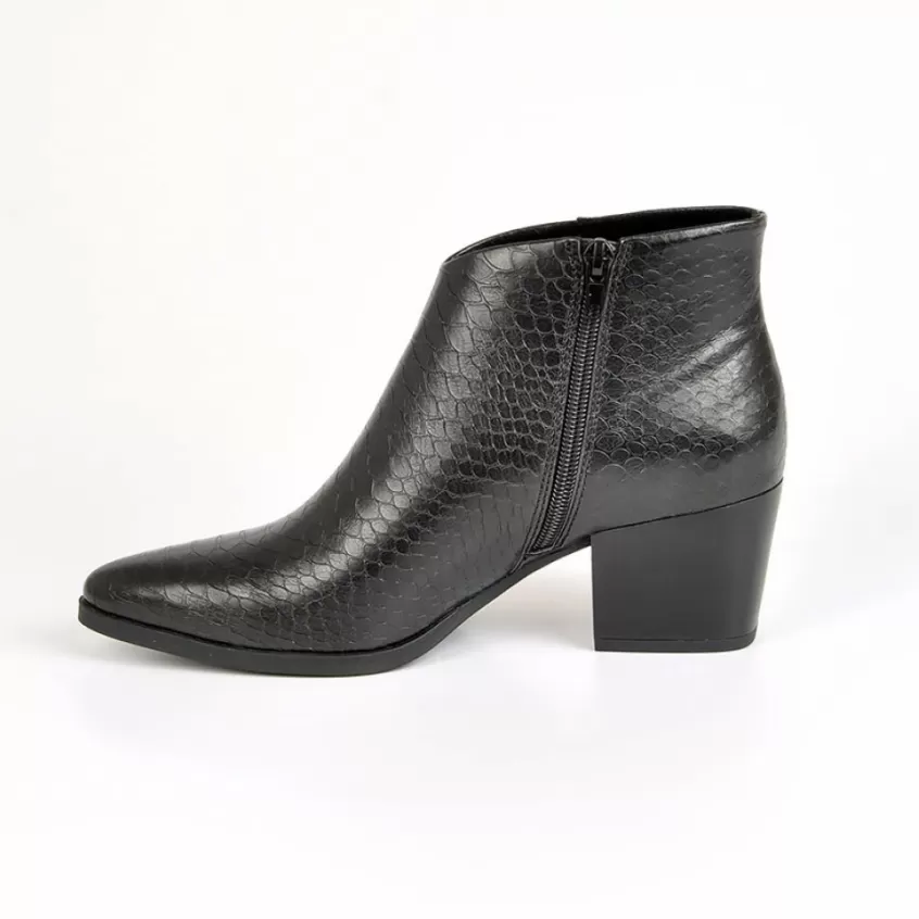 Boots, Bottines | VICE VERSA Bottines A Talons Femme Avec Effet Croco Noir