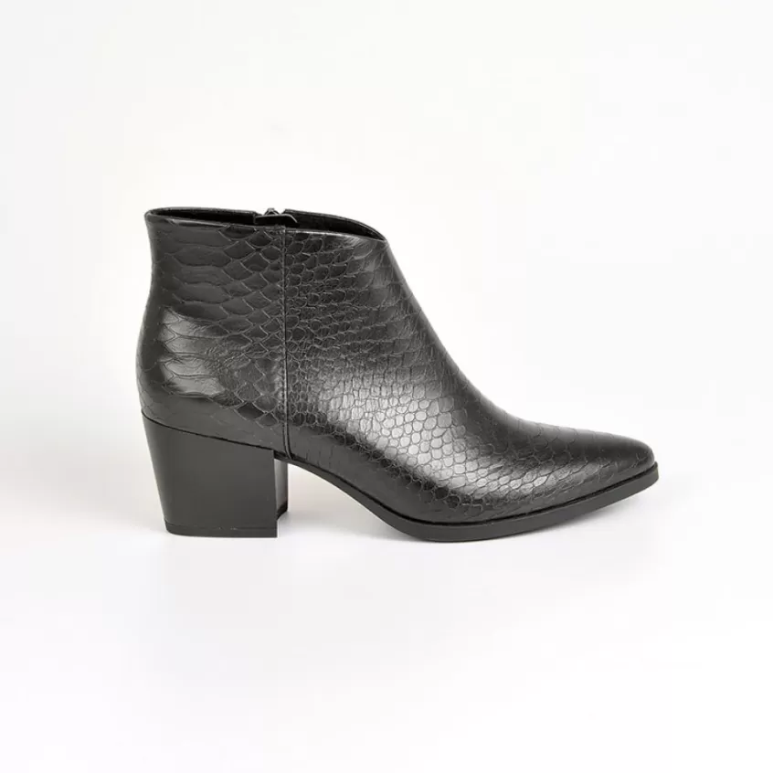 Boots, Bottines | VICE VERSA Bottines A Talons Femme Avec Effet Croco Noir