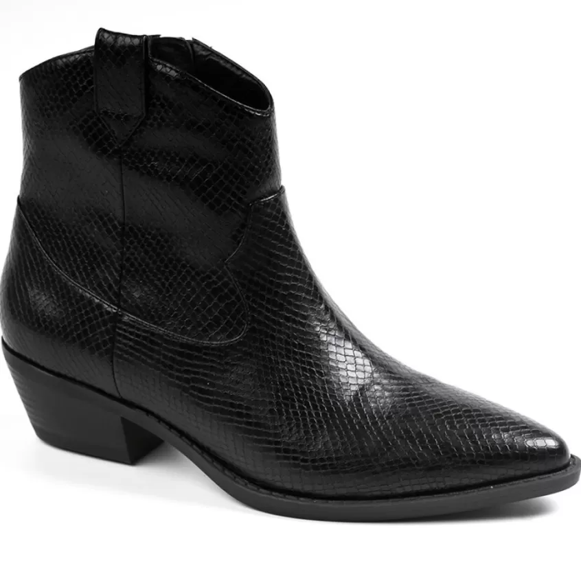 Boots, Bottines | VICE VERSA Bottines A Talons Femme Avec Effet Reptile Noir