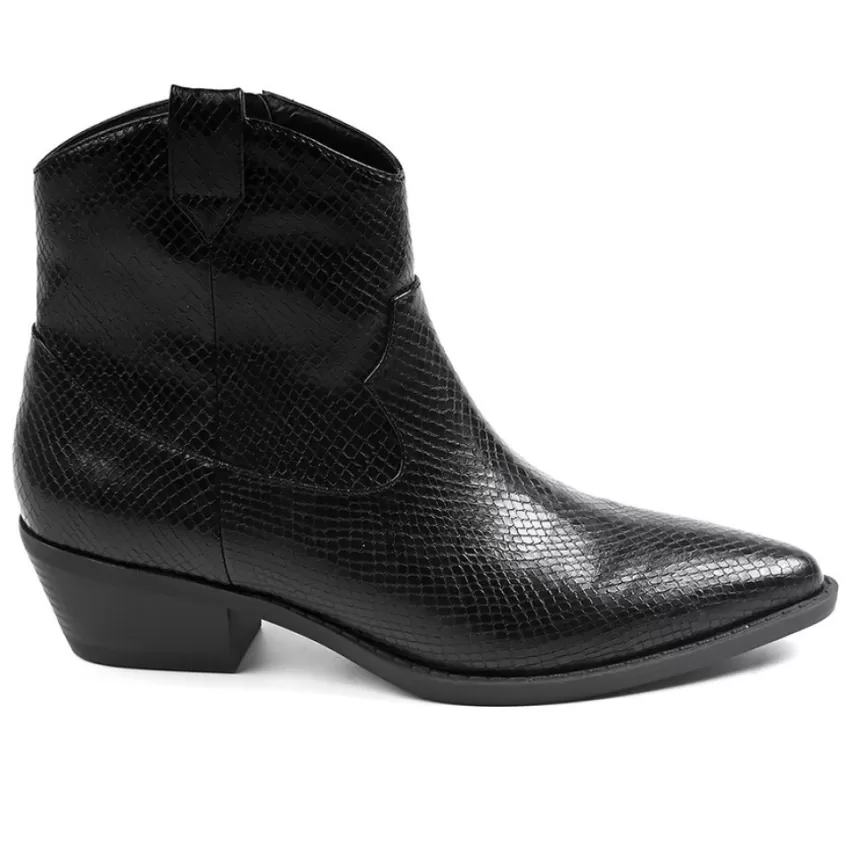 Boots, Bottines | VICE VERSA Bottines A Talons Femme Avec Effet Reptile Noir