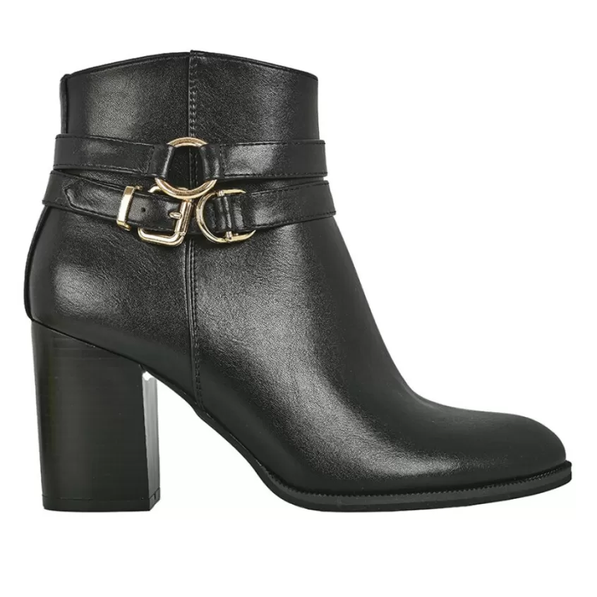 Boots, Bottines | MASCARA Bottines A Talons Femme Noir Avec Boucles Dorees