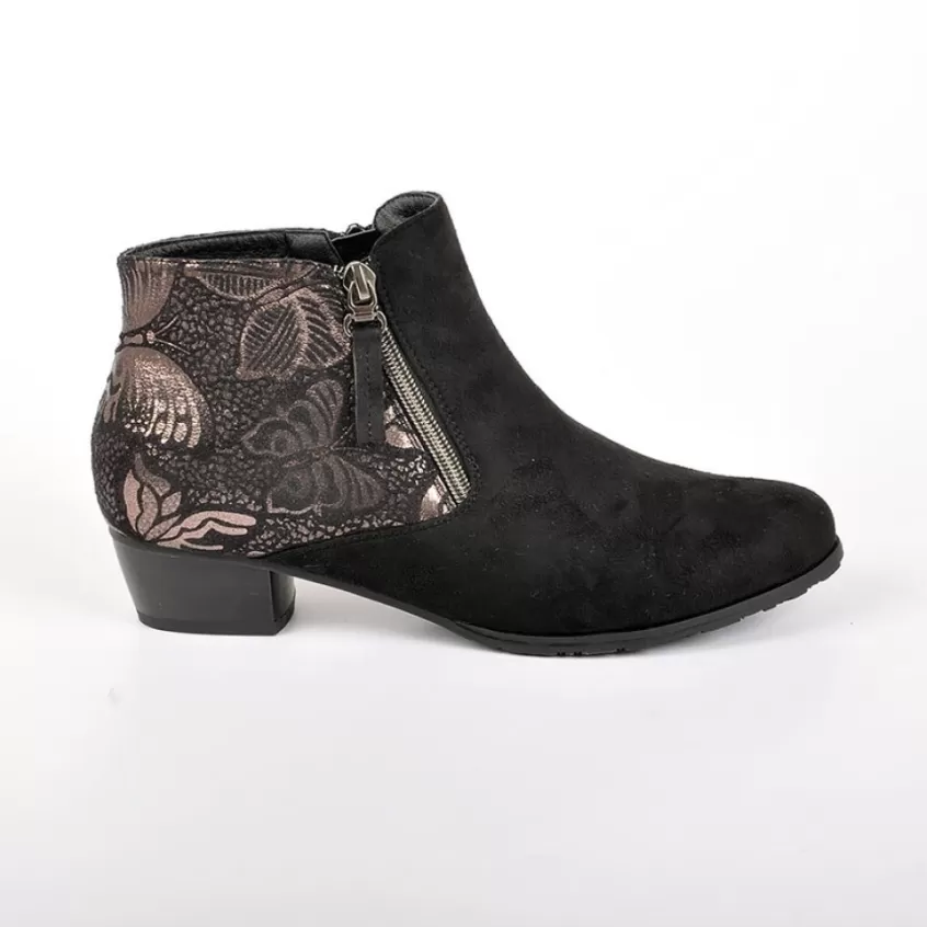 Chaussures Confort | SCALINA Bottines A Talons Motifs Papillons Noir