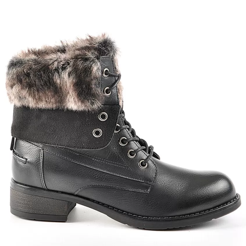 Boots, Bottines | VICE VERSA Bottines Avec Col Fausse Fourrure Noir