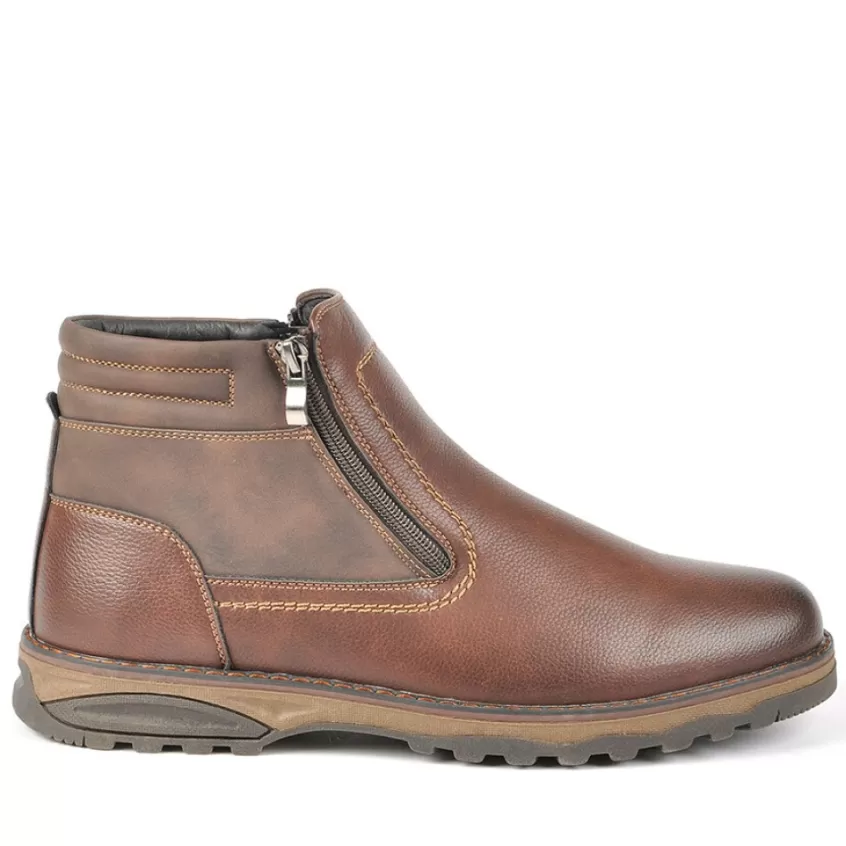 Boots, Bottines | OUTSHOES Bottines Avec Zip Pratique Sur Le Cote Marron