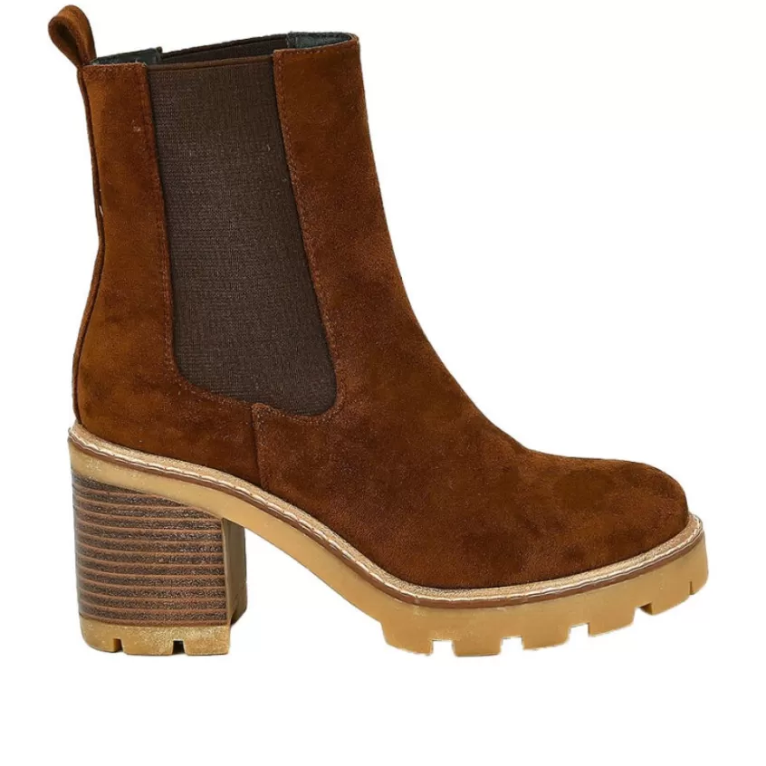 Boots, Bottines | VICE VERSA Bottines Chelsea A Talon Femme Camel