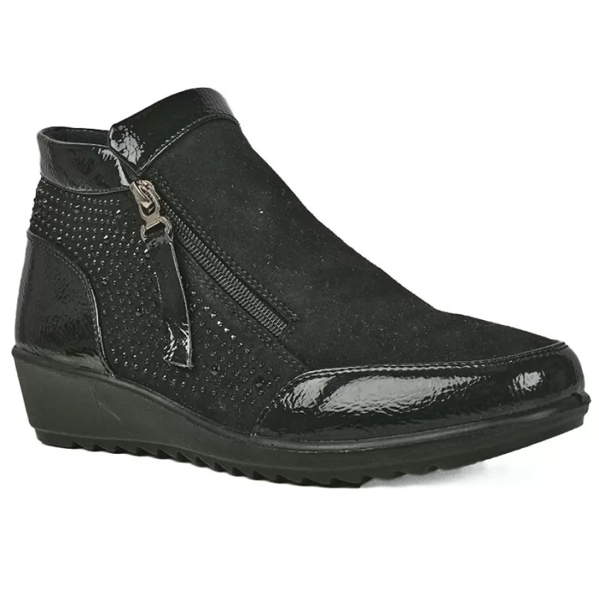 Chaussures Confort | LADY CONFORT Bottines Compensees Ultra-Leger Noir