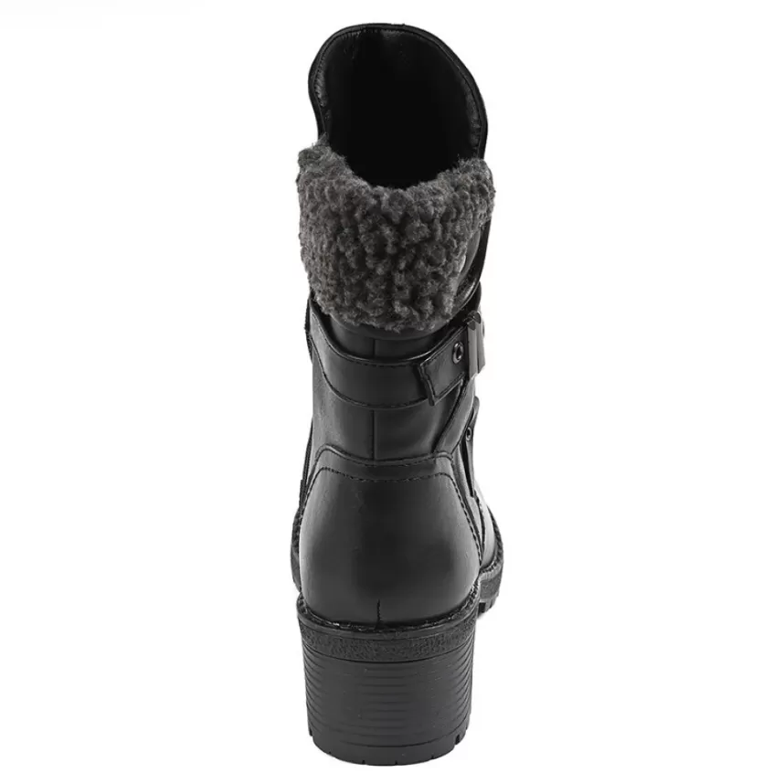Boots, Bottines | VICE VERSA Bottines Femme A Talons Avec Col Fausse Fourrure Noir