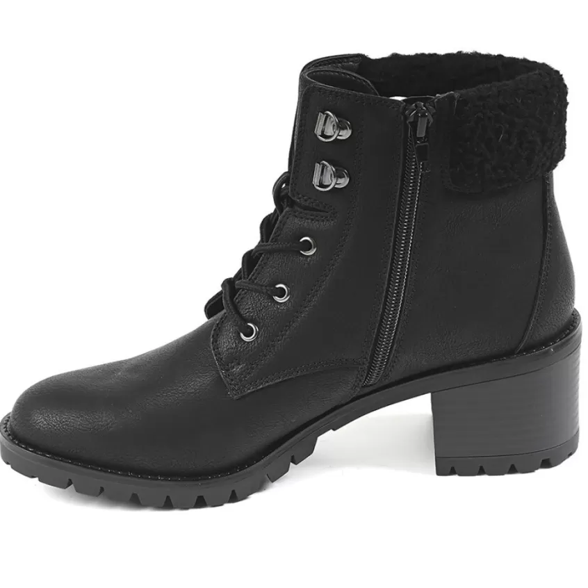 Boots, Bottines | VICE VERSA Bottines Femme A Talons Avec Col Fausse Fourrure Noir