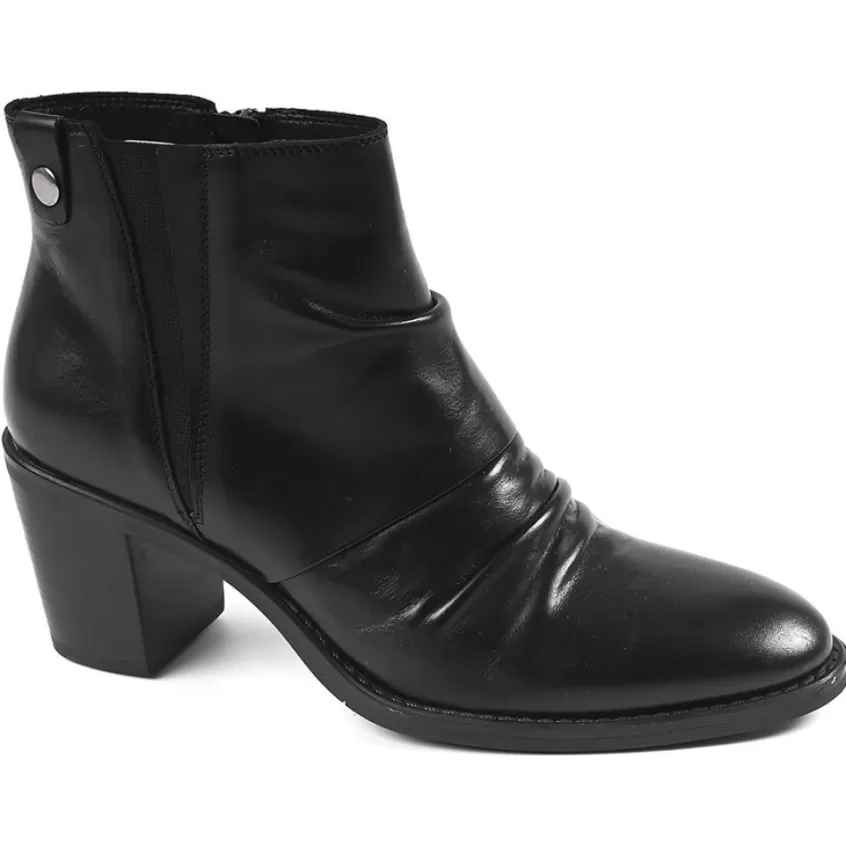 Boots, Bottines | TIPO ALTO Bottines Femme A Talons Avec Tige Plissee Noir