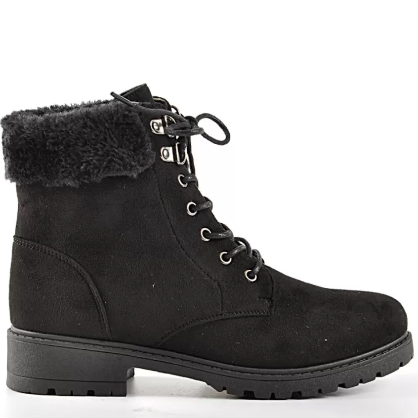 Boots, Bottines | VICE VERSA Bottines Femme Avec Col Fausse Fourrure Noir