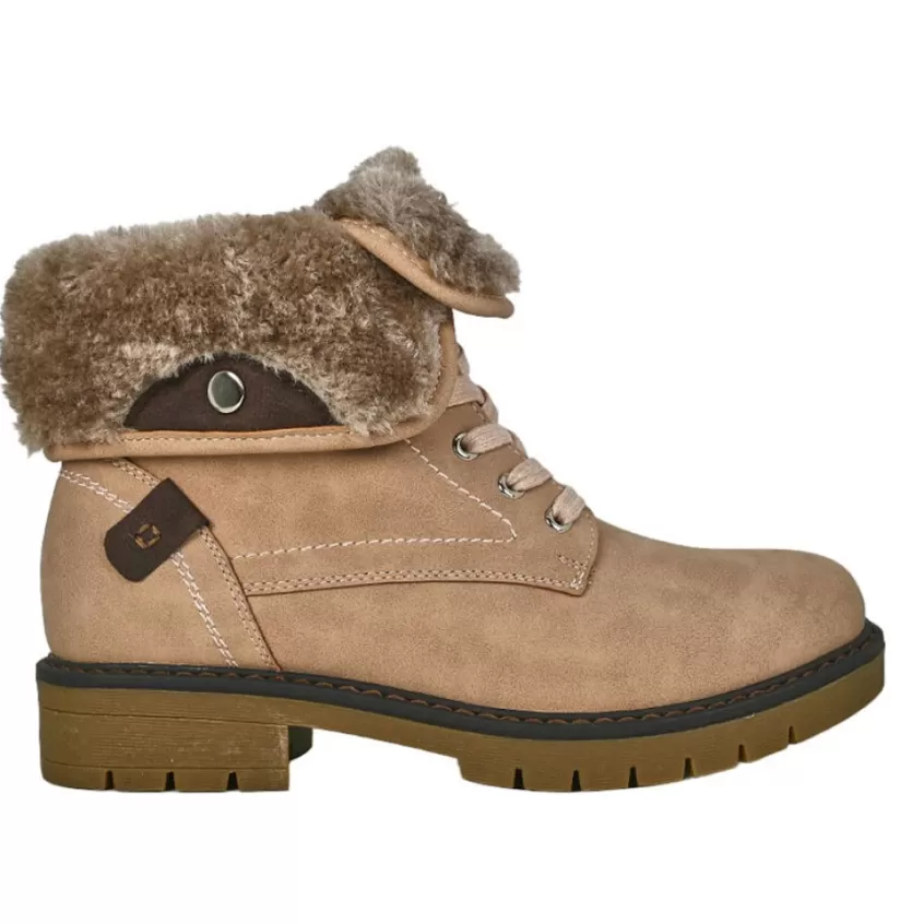 Boots, Bottines | OUTSHOES Bottines Plates Avec Col Fausse Fourrure Rose