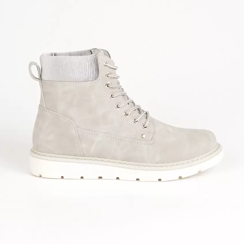 Boots, Bottines | OUTSHOES Bottines Plates Avec Col Velours Gris
