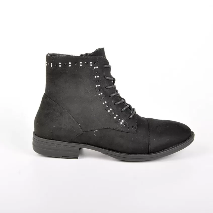 Boots, Bottines | VICE VERSA Bottines Plates Avec Strass Noir