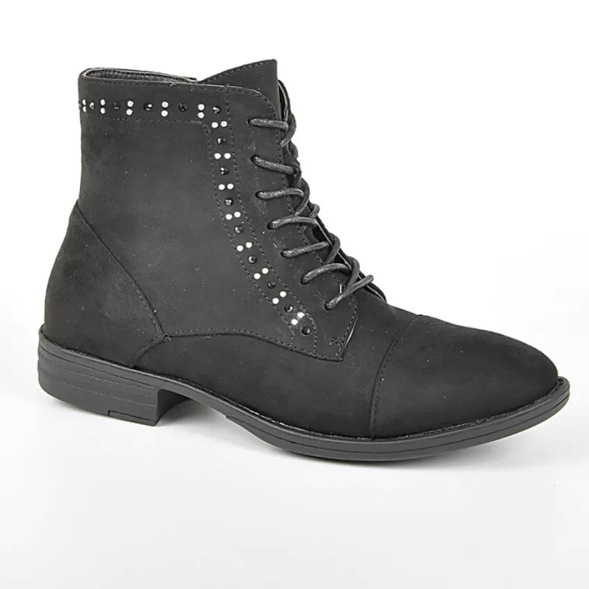 Boots, Bottines | VICE VERSA Bottines Plates Avec Strass Noir