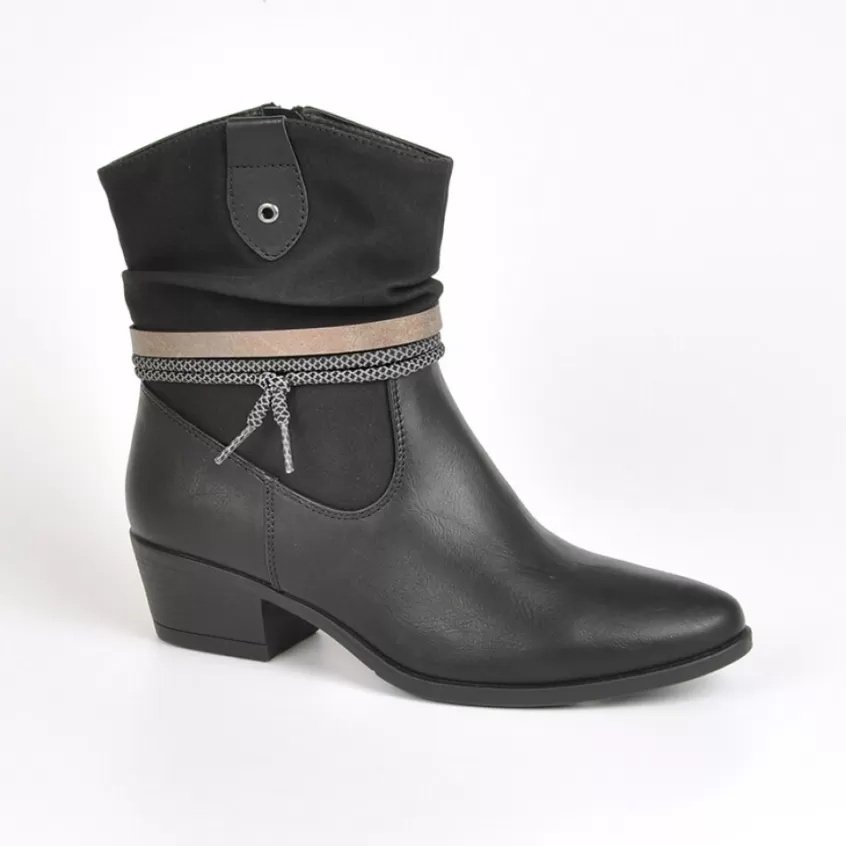 Boots, Bottines | VICE VERSA Bottines Plates Bi-Matieres Noir