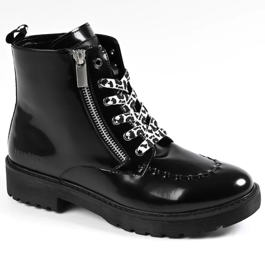 Boots, Bottines | CREEPERS Bottines Plates Femme Avec Zip Decoratif Noir