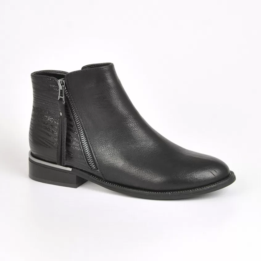 Boots, Bottines | VICE VERSA Bottines Plates Femme Avec Zip Noir