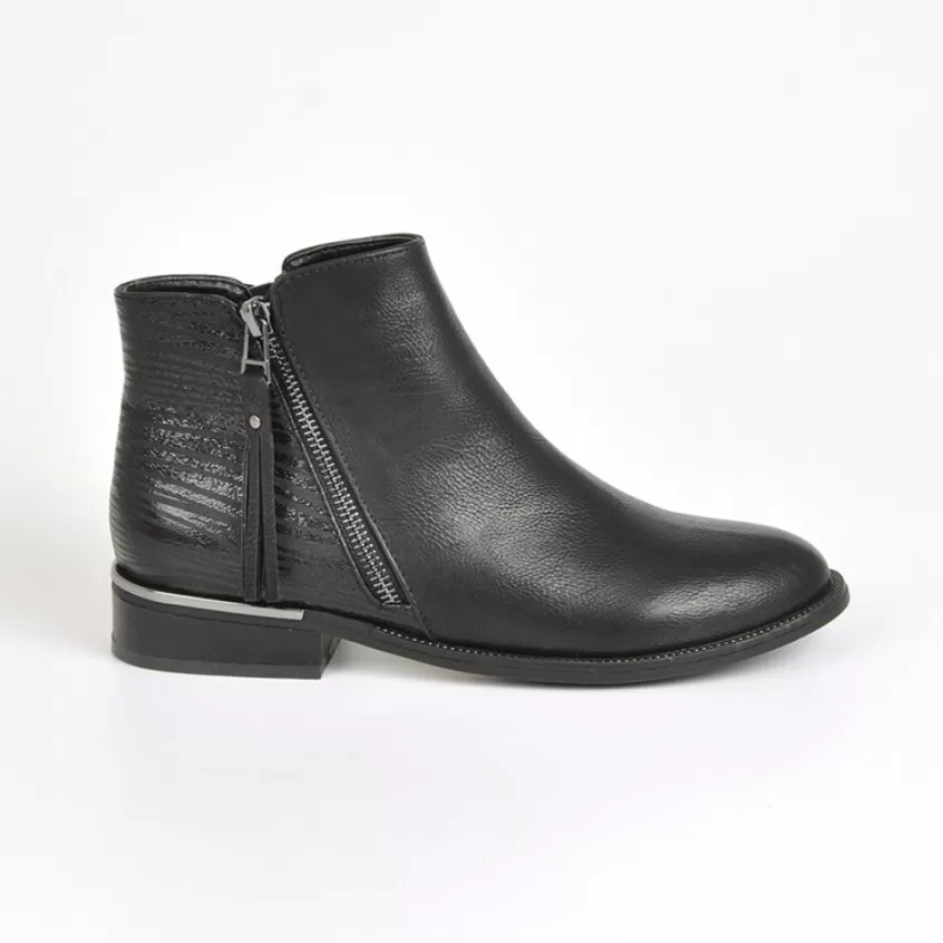 Boots, Bottines | VICE VERSA Bottines Plates Femme Avec Zip Noir