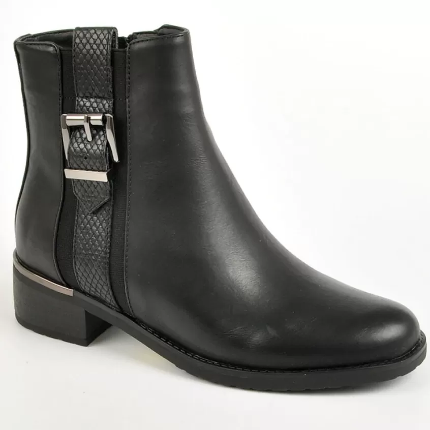 Boots, Bottines | VICE VERSA Bottines Plates Femme Bi-Matieres Noir