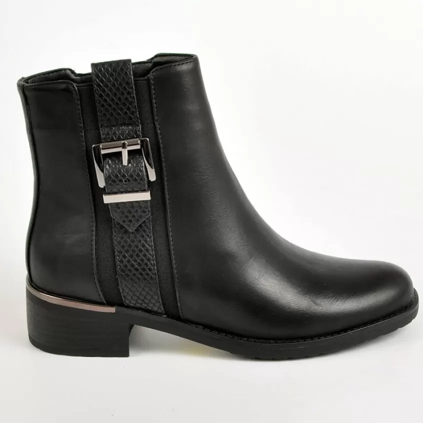 Boots, Bottines | VICE VERSA Bottines Plates Femme Bi-Matieres Noir