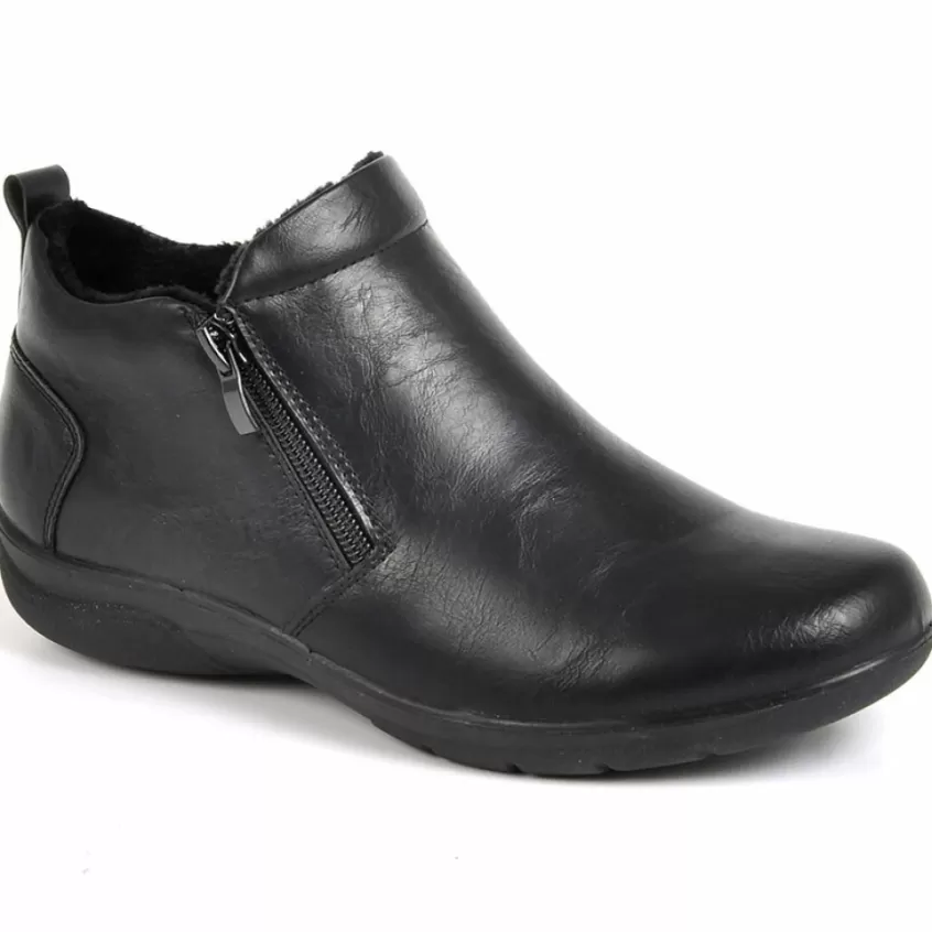 Chaussures Confort | LADY CONFORT Bottines Plates Femme Noir