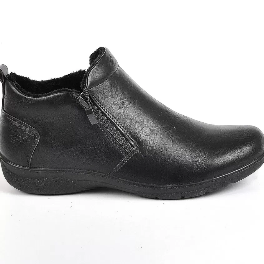 Chaussures Confort | LADY CONFORT Bottines Plates Femme Noir