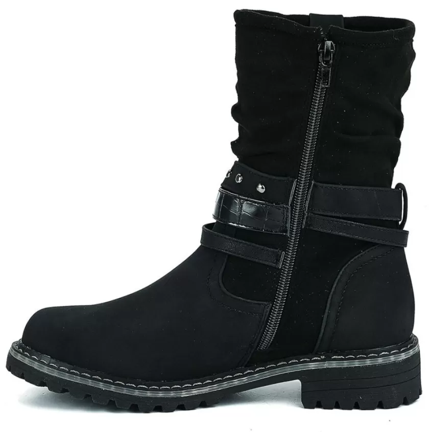 Boots, Bottines | OUTSHOES Bottines Plates Femme Noir A Brides